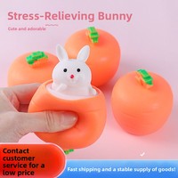 Jouet à presser en forme de carotte, Tasse à presser populaire en forme de lapin carotte, Gadget anti-stress, Jouet de farce, Jouet anti-stress