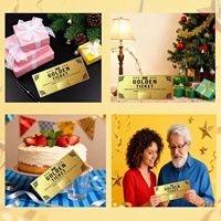 Billet Doré avec Enveloppe et Autocollants – Carte à Gratter pour Révéler des Cadeaux Surprise, Certificats et Billets pour Anniversaire, Mariage, Concert
