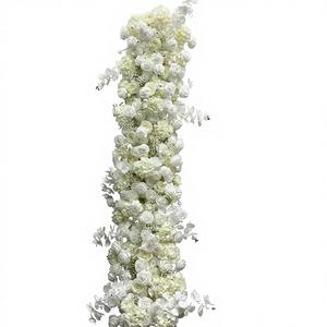 Hilera de Flores Artificiales de Seda de Tacto Real SMOOTH para Boda, Diseño Asimétrico Irregular, Tamaño de 0.5-2.4m, Color Personalizado Disponible - Product Image 1