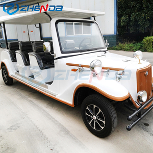 Coche Clásico de Turismo Blanco para Parques, Coche Retro para Campus y Instalaciones Deportivas, Coche de <span class=keywords><strong>Golf</strong></span> Eléctrico de Tres Filas Convertible, Coche Clásico Descapotable - Product Image 4