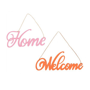 Letras inglesas de madera para colgar, decoración navideña para el hogar, letrero hueco para tienda, letrero de bienvenida para puerta, placa de madera, trozo de madera - Product Image 1