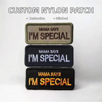 Patch brodé personnalisé en gros en tissu nylon noir, patch brodé de lettres pour l'extérieur
