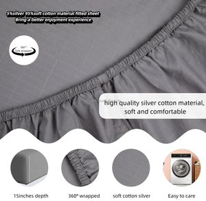 ग्राउंडिंग शीट कैलिफोर्निया किंग आकार 95% कार्बनिक कपास + 5% शुद्ध चांदी के फाइबर से सुसज्जित ग्राउंडिंग बेड शीट - Product Image 4