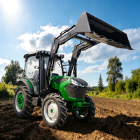 Mini tracteur agricole Titan 80HP 4x4 avec cabine climatisée, moteur diesel, système de pompe hydraulique puissant, capacité de levage élevée