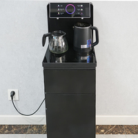 Distributeur d'eau chaude et froide autoportant entièrement automatique avec écran LED, chargement par le bas, noir