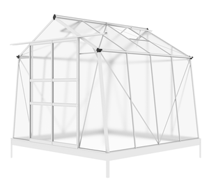 Graines pour mur en pente de 8,1x8,1 pieds pour la plantation de serres de plain-pied extérieures avec base en acier galvanisé cadre en aluminium bâtiment de jardin - Product Image 2