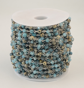 Yiwu-Conjunto de cuentas de cristal Y piedra, 6x8mm, hecho a mano, personalizado, cadena para D I Y joyería - Product Image 3