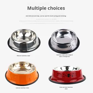 Mangkuk anjing Stainless Steel, anti-selip pola Solid ramah lingkungan besar tahan air luar ruangan pengiriman dropship - Product Image 2