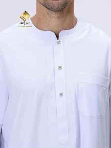 Nouvelle Robe Arabe Homme 2025 en Tissu Doux Anti-Boulochage de Qualité Supérieure, Style Marocain, Manches Longues, Coupe Ajustée - Product Image 3
