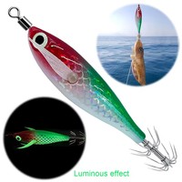 Leurre horizontal flottant lumineux laser 5,6 g, appât artificiel en forme de calmar, crochet de poulpe, seiche, leurres durs en ABS et métal pour la pêche en mer et en lac