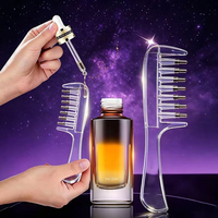 Peigne à cheveux avec distributeur de liquide et billes en acier inoxydable pour le traitement des cheveux, le massage du cuir chevelu, l'entretien de la barbe, utilisation en salon