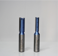 Juego de fresas rectas CNC para trabajar la madera, fresas de ranurar con punta de carburo de tungsteno, recubrimiento de titanio nano azul TiCN para routers CNC portátiles
