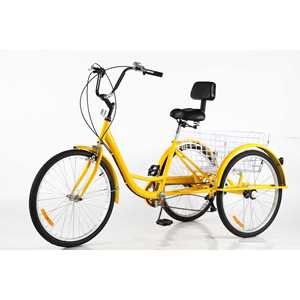 Triciclo para Adultos Desco de 26 Pulgadas Amarillo con Cesta para Pasajeros - Product Image 3