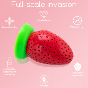 Tapón Anal de Silicona con Forma de Fresa, Masajeador de Próstata y Juguete de Masturbación para Hombres y Mujeres - Product Image 2