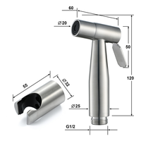 IFAN Robinetterie de douche en acier inoxydable, Ensemble douchette WC portative, Pulvérisateur de bidet pour salle de bain