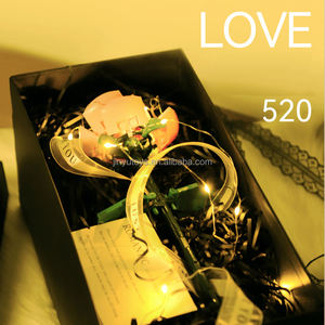 Bricolage roses Saint Valentin fleur bloc de construction jouets bouquet combinaison jouets pas cher Rose bloc de construction coche para bebe - Product Image 5