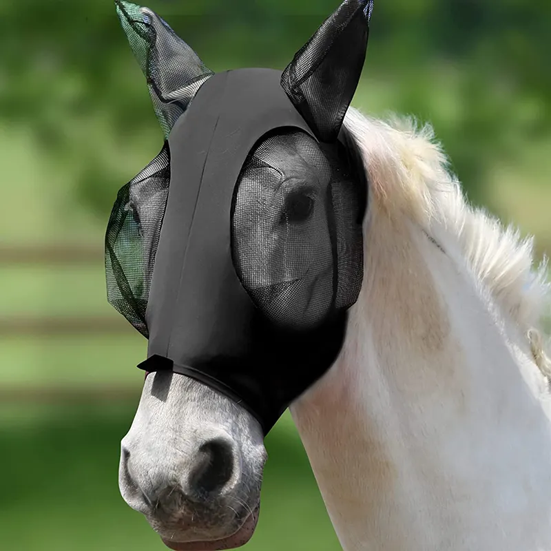 summer spring horse flymask breathable mesh fabric prevent flies bites sunburn customized logo cost effective