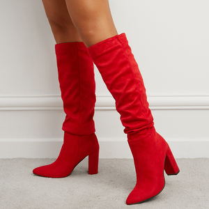 Les défilés européens et américains 2024 présentent les mêmes bottes à talon épais et pointu, des nouvelles bottes pour femmes pour l'hiver 2021 - Product Image 1