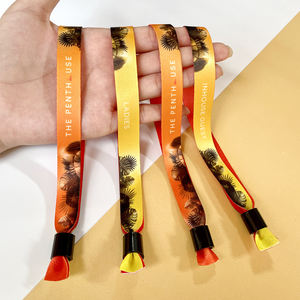 <span class=keywords><strong>Pulseras</strong></span> Tejidas RPET Personalizadas para Festivales, <span class=keywords><strong>Pulseras</strong></span> de Tela Tejida a Mano con Cierre de Poliéster para Eventos y Festivales - Product Image 2