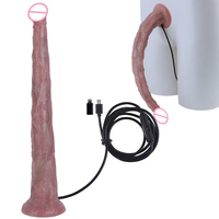 SXXY 35cm XXL Godemiché en silicone à ventouse, toucher doux, avec échelle graduée, jouet de plaisir pour adultes, plug anal compatible caméra HD