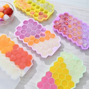 <span class=keywords><strong>Mini</strong></span> bandeja de cubitos de hielo de silicona de nido de abeja personalizada con tapa, moldes de hielo de silicona grandes, molde de bandeja de hielo - Product Image 5