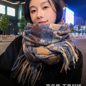 <span class=keywords><strong>Nouveau</strong></span> foulard carré en imitation cachemire à carreaux pour femme, style musulman européen et américain, long châle chaud d'hiver transfrontalier - Product Image 4