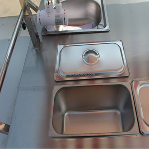 JX-CR180 Domestic Aluminum & Stainless Steel Fast Food Hot Dog Cart with Fryer Food Street Kiosk for Ice & Candy - Product Image 6