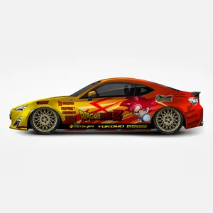 Vendita all'ingrosso Dragon Ball Z DBZ Itasha Anime 04, livrea auto, involucro in vinile fuso, dimensioni universali, involucro auto, decalcomania auto, Design Foil auto