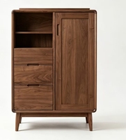 Console de rangement moderne à 4 portes en bois massif avec espace de rangement pour bar à domicile, salon, villa