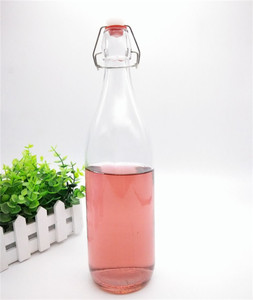 250ml 500ml 750ml 1000ml vòng vuông rõ ràng trong suốt kín Glass Beer Bottle với Flip Top - Product Image 4