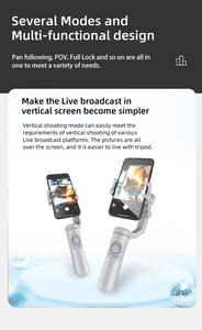 Mini <span class=keywords><strong>Gimbal</strong></span> Profesional de 3 Ejes, Estabilizador de Mano para Móviles, Compatible con Aplicaciones, Ajuste Automático, Apto para Teléfonos Inteligentes - Product Image 5