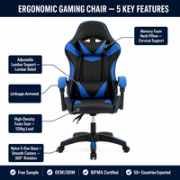 Chaise pivotante ergonomique en cuir PU à double usage pour le bureau et les jeux |   Support lombaire et dorsal Business Matte Design pour 8 heures de confort toute la journée