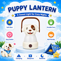 Lanterne de camping pour enfants Brightenlux en forme d'animal, lampe de tente LED à piles, adorable veilleuse chiot avec poignée pour les nuits d'invités