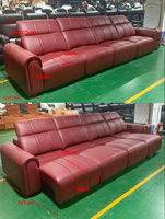 Fauteuil de massage relax inclinable électrique de style européen canapé-lit de salon canapé en cuir véritable fonctionnel