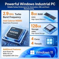 Moniteur tactile industriel 15,6 pouces, tablette PC tout-en-un, écran à cadre ouvert, ordinateur sans ventilateur, Windows 11 Pro, Celeron N5095