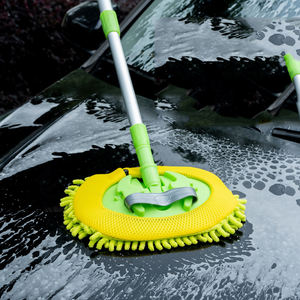 Chenille pel pembersih mobil serat mikro, kepala pel pembersih pencuci mobil serat mikro putar dapat dilepas - Product Image 4