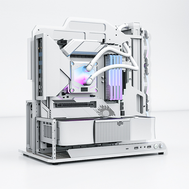 Socooler MATX/ITX DIY Gaming Computer Case Water Cooling RTX 5070 Ti Compatible Aviation Aluminum Side Panel Window Rack Type