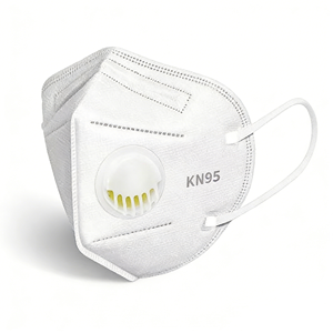Masque respiratoire jetable 5 plis anti-poussière avec valve en charbon actif et pince-nez métallique, protection contre les vapeurs organiques pour abattoir - Product Image 1