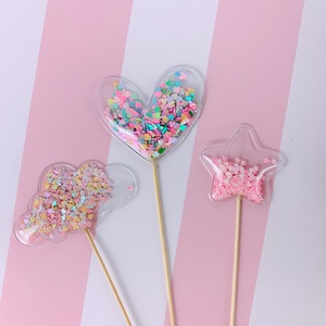 Gâteau Topper Fournitures Transparent Fée Paillettes Nuage Couronne Sirène Air Bag licorne Fête D'anniversaire Gâteau Topper - Product Image 4