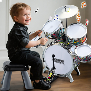 Batería <span class=keywords><strong>de</strong></span> Plástico ABS para Niños, Instrumento Musical Educativo, Kit <span class=keywords><strong>de</strong></span> Percusión para Principiantes, Niños y Niñas <span class=keywords><strong>de</strong></span> 3 a 7 Años, Estilo <span class=keywords><strong>Jazz</strong></span> <span class=keywords><strong>Rock</strong></span> - Product Image 2