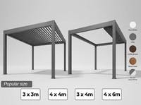 Pérgola Bioclimática Motorizada de Aluminio Impermeable ANCSEM, con Protección Ultravioleta, para Jardín, Patio, Terraza y Entretenimiento al Aire Libre