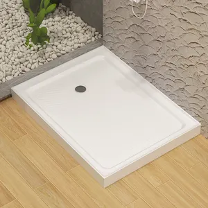 1200 X White 60 Inches X 32 Inches Sentre Hole Portable Tray Shower Base Pan Center Drain Shower Base For Bathtub
