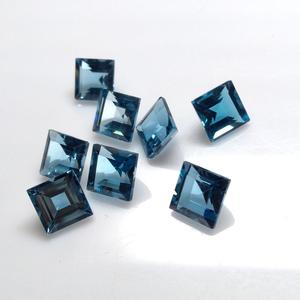Topacio azul Londres Natural de corte cuadrado de 11mm "Precio de fábrica al por mayor Piedra preciosa suelta facetada de alta calidad" por quilate | Londres | - Product Image 5
