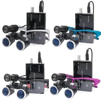Loupes dentaires 2,5X / 3,5X Loupes binoculaires médicales chirurgicales à fixation sur la tête Lumière LED 5W Loupes dentaires avec boîte en métal