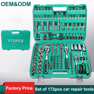 Juego de 172 Piezas de Llaves de Trinquete y Vasos, Juego de Herramientas de Reparación Manual para Autos, Motocicletas y - Product Image 1