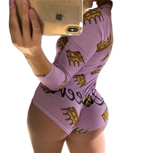 Mono de Manga Corta con Estampado de Letras, Cuello en V, Ropa de Dormir, Pijama, Mono para Mujer Adulta, Gran Venta 2020 - Product Image 3