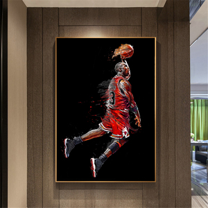 Arte astratta pittura <span class=keywords><strong>Poster</strong></span> Fly Dunk basket immagini a parete <span class=keywords><strong>per</strong></span> soggiorno decorazione camera da letto Sport tela - Product Image 2