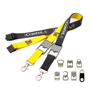 Promoción al por mayor, cordón con logotipo personalizado, abrebotellas, cordones de Clip de Metal portátiles para apertura de botellas de cerveza - Product Image 1