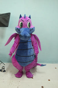 Efun MOQ 1 buah kostum maskot Cosplay naga terbang ungu kustom profesional kostum maskot kartun dinosaurus untuk dijual - Product Image 2