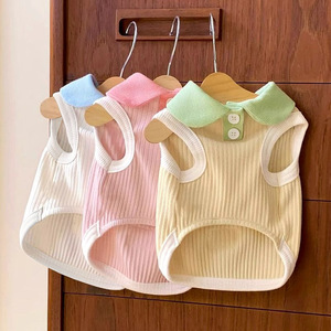 Abbigliamento per Cani di Piccola Taglia, Design Casual Primaverile ed Estivo con Colletto a Contrasto, Traspirante e Leggero in Maglia - Product Image 5